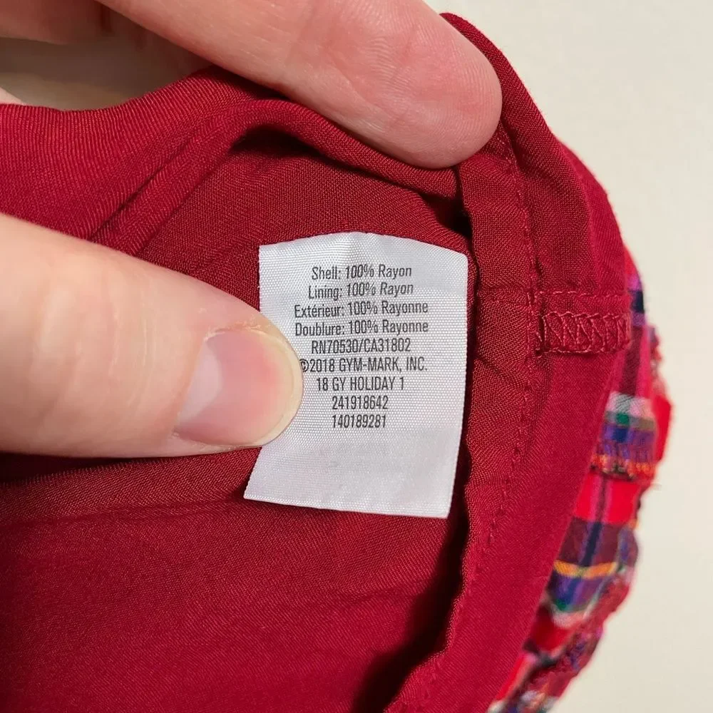 Cute Gymboree Plaid Red Toddler Girls Dress 3T